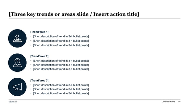 Vertical 3-row structured presentation template featuring aligned circular markers and descriptive corporate text outlining the three tiers of joint venture governance and dispute escalation.